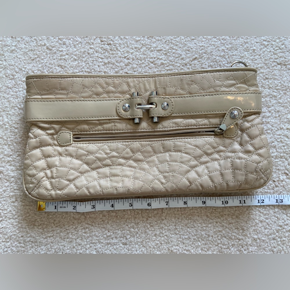 Vera Bradley Quilted Bistro Khaki Clutch with Wrist Strap